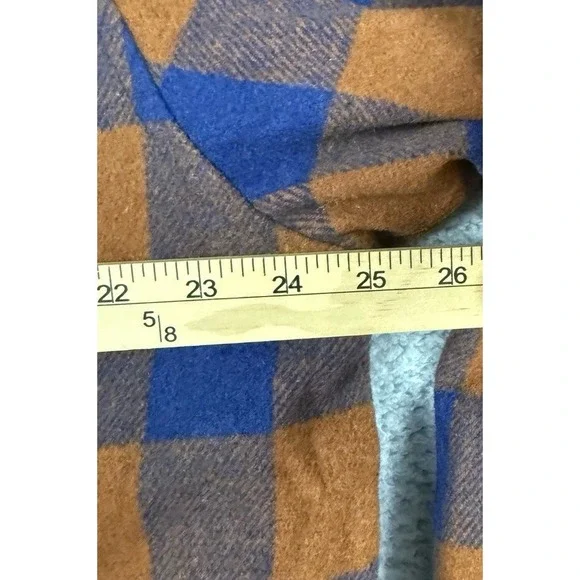 Death Row Records Flannel Jacket Mens XL Wool Blend Plaid Snoop Dogg Blue Orange